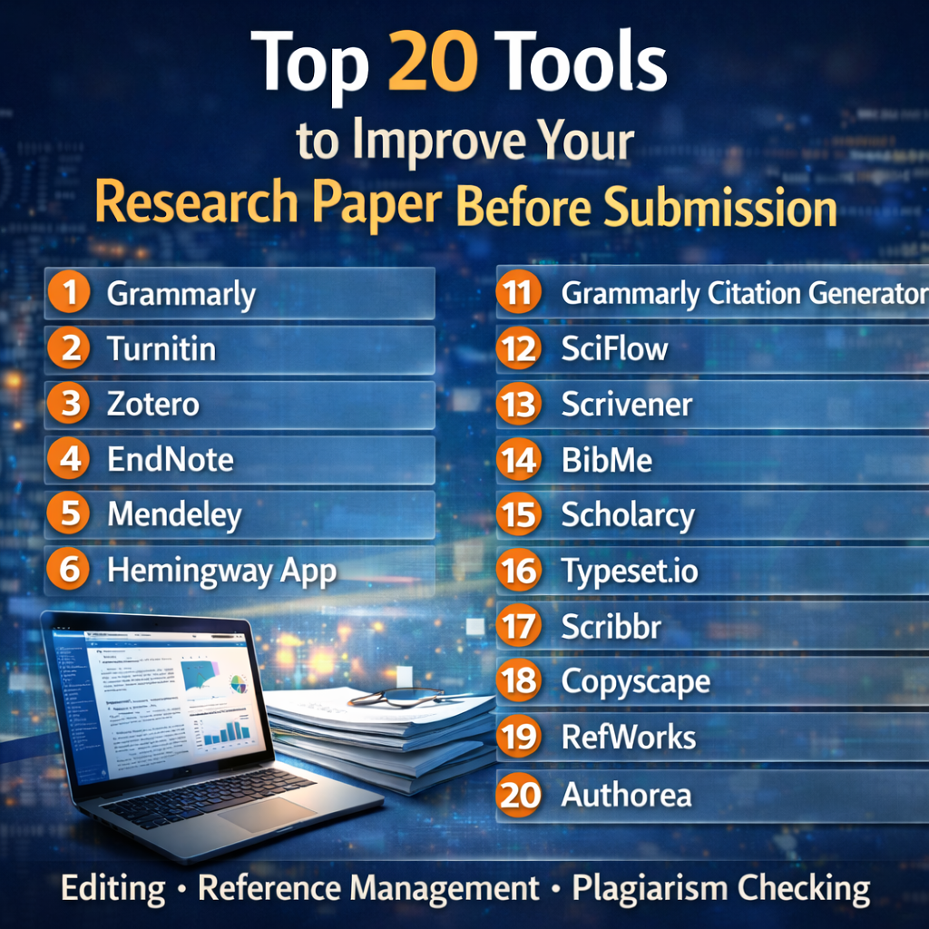 Top 20 Tools to Improve Your Research Paper Before Submission